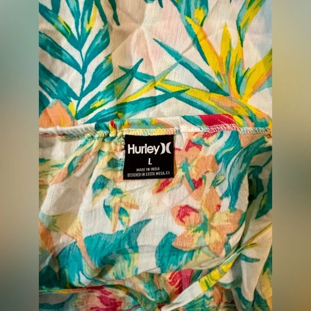 NWT Hurley Women’s‎ Size Large Hawaiian Garden Kate Tie Dresss